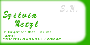 szilvia metzl business card